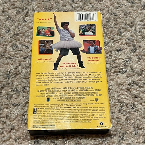 ACE VENTURA PET DETECTIVE VHS JIM CARREY - Picture 2 of 4